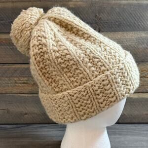 Abercrombie & Fitch Cream Cable Knit Beanie Abercrombie & Fitch textured knit beanie in beige | ASOS main image 2